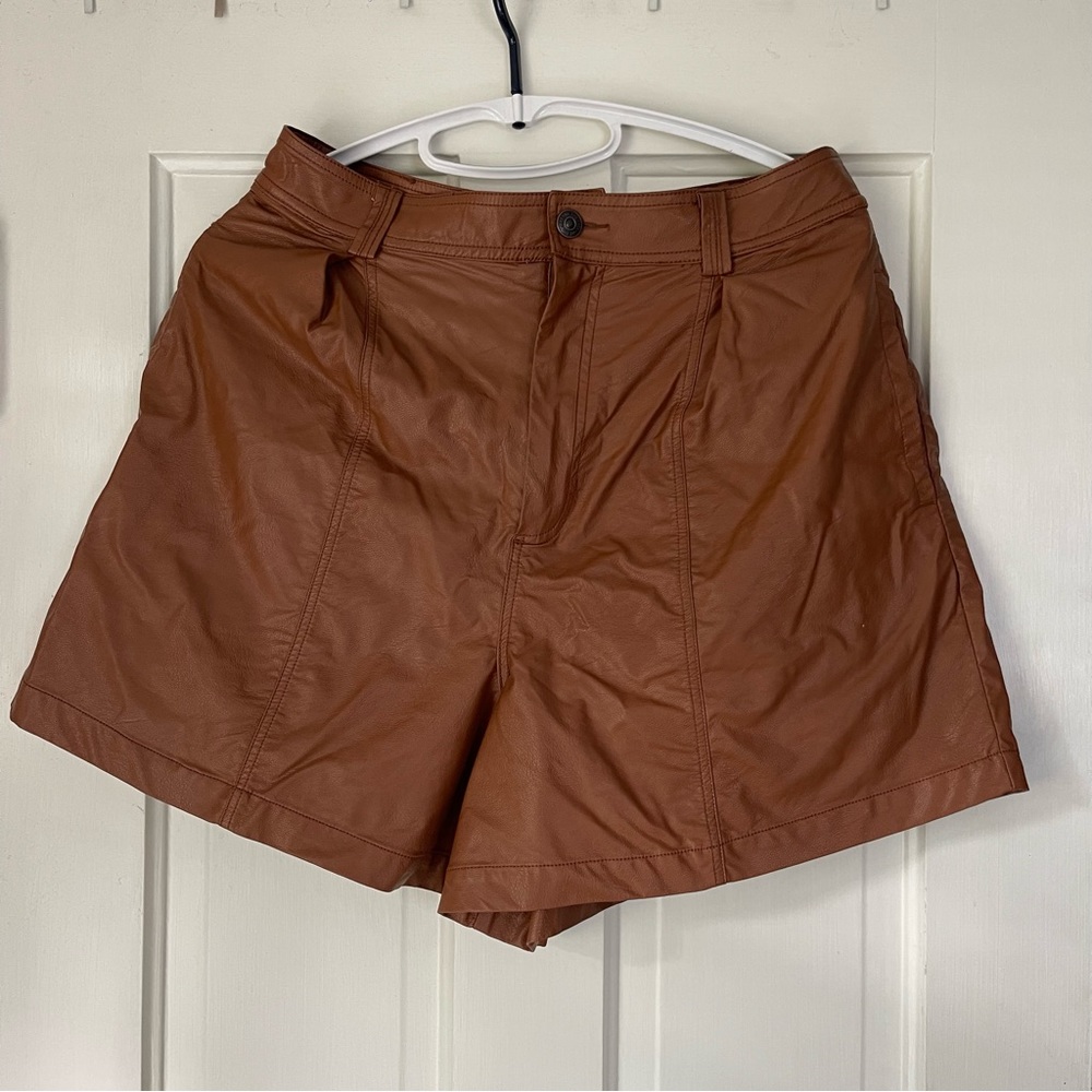 Free People Leather Shorts